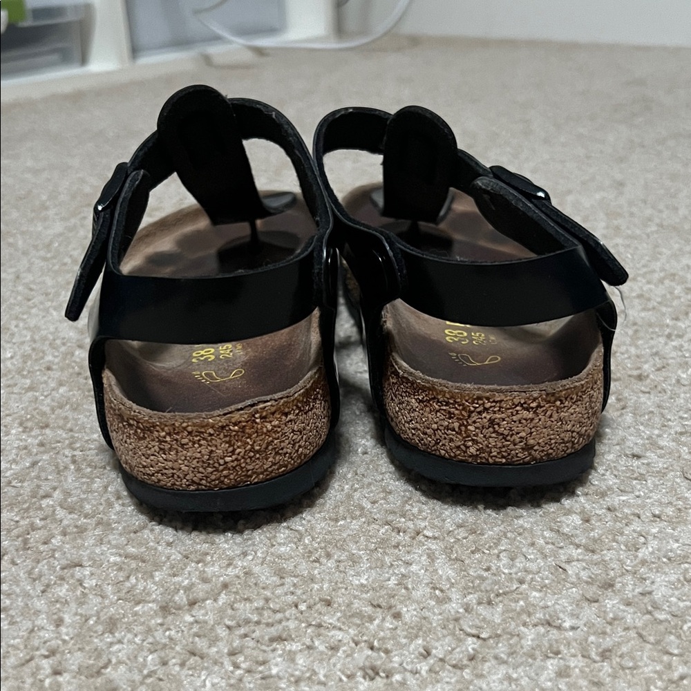 Birkenstock Gizeh Heel Strap Glossy Black Sandals - Picture 4 of 9